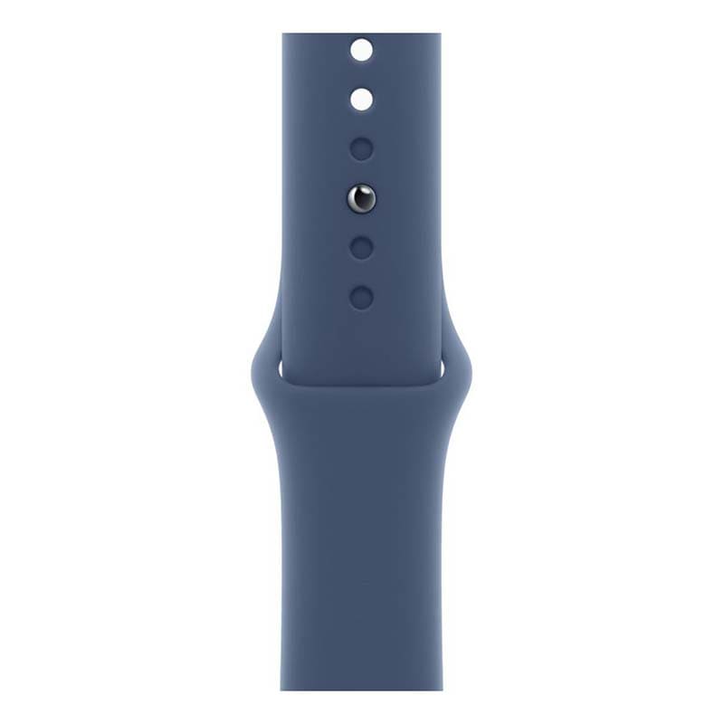 Купить apple watch se (2024), 40 мм корпус из алюминия цвета «silver», ремешок sport band размера s/m цвета «denim» с доставкой