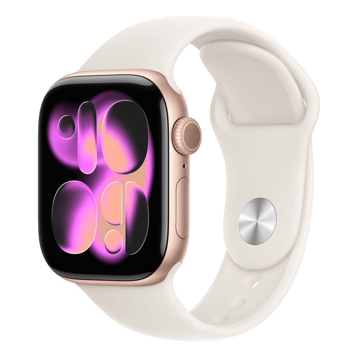 Купить apple watch series 11, 42 мм корпус из алюминия цвета «rose gold», ремешок sport band размера s/m цвета «light blush» с доставкой