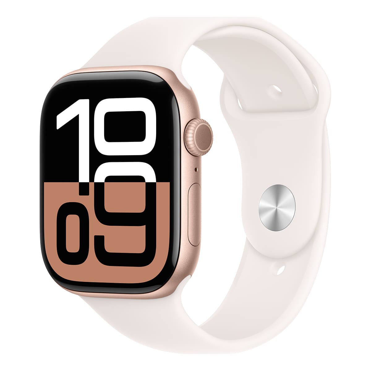 Купить apple watch series 10, 46 мм корпус из алюминия цвета «rose gold», ремешок sport band «light blush» с доставкой
