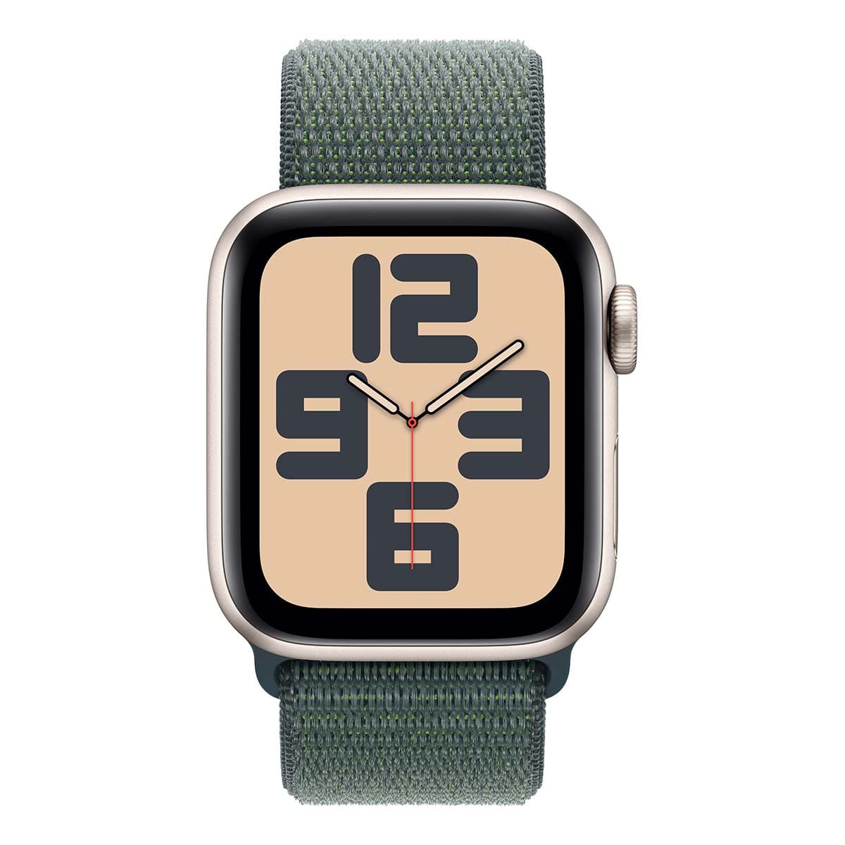 Купить apple watch se (2024), 40 мм корпус из алюминия цвета «starlight», ремешок sport loop цвета «lake green» с доставкой