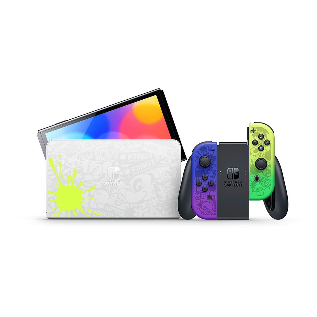 Купить игровая консоль nintendo switch oled 64gb splatoon 3 edition, зеленый/фиолетовый с доставкой