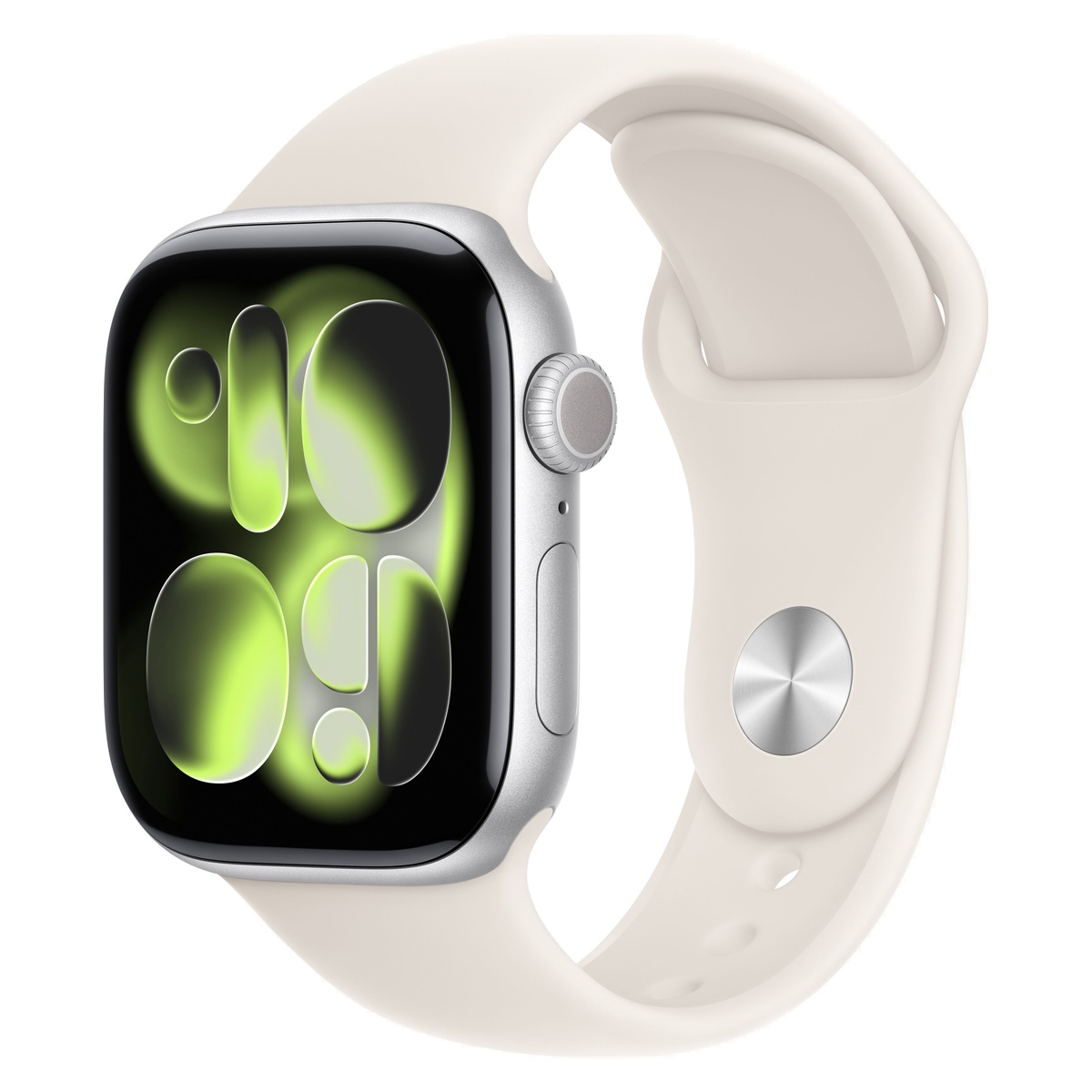 Купить apple watch series 11, 46 мм корпус из алюминия цвета «silver», ремешок sport band размера m/l цвета «light blush» с доставкой