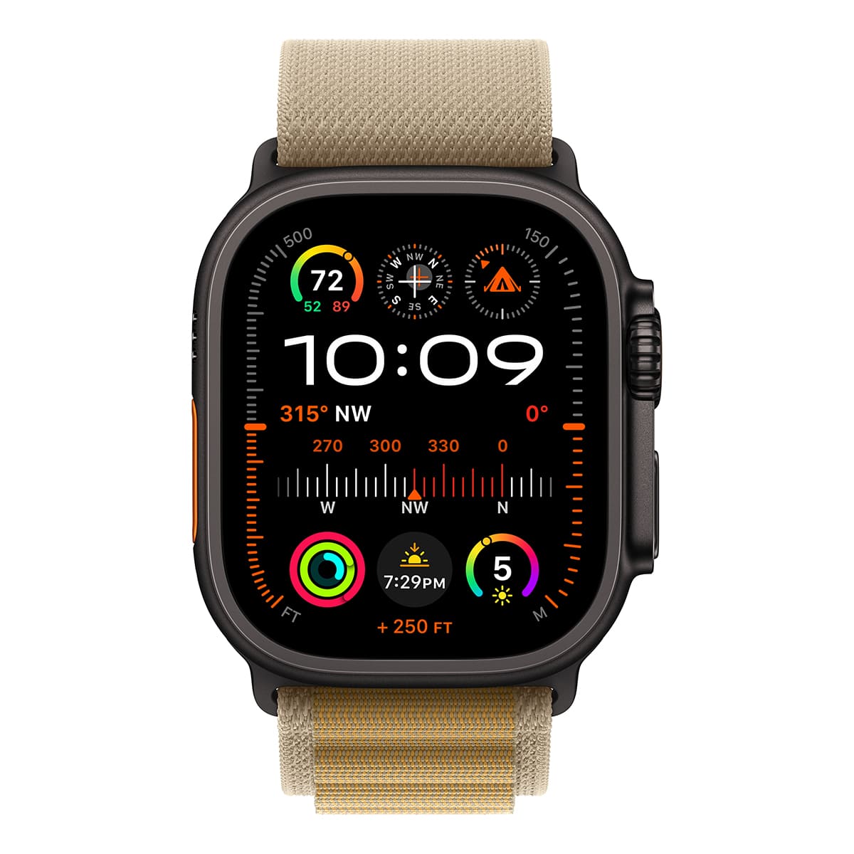 Купить apple watch ultra 2 (2024), 49 мм корпус из титана цвета «black», ремешок alpine loop размера l цвета «tan» с доставкой