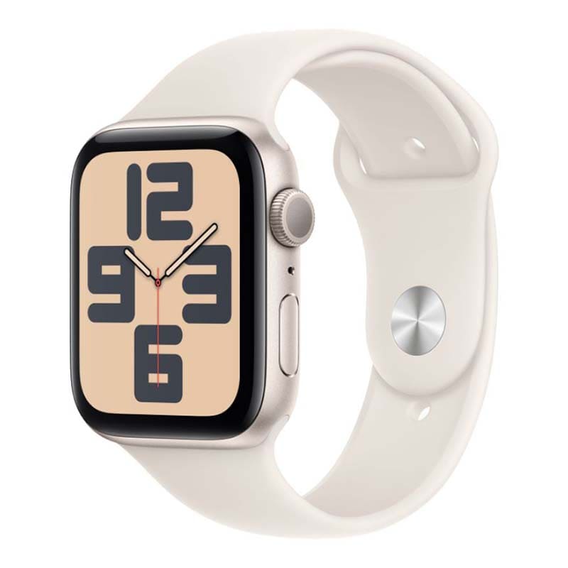 Купить apple watch se (2024), 44 мм корпус из алюминия цвета «starlight», ремешок sport band размера m/l цвета «starlight» с доставкой