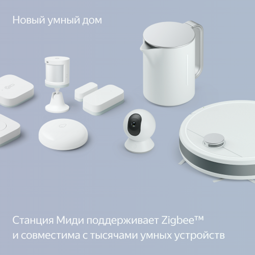 Купить умная колонка яндекс станция миди с алисой, с zigbee, оранжевый, 24вт в Самаре