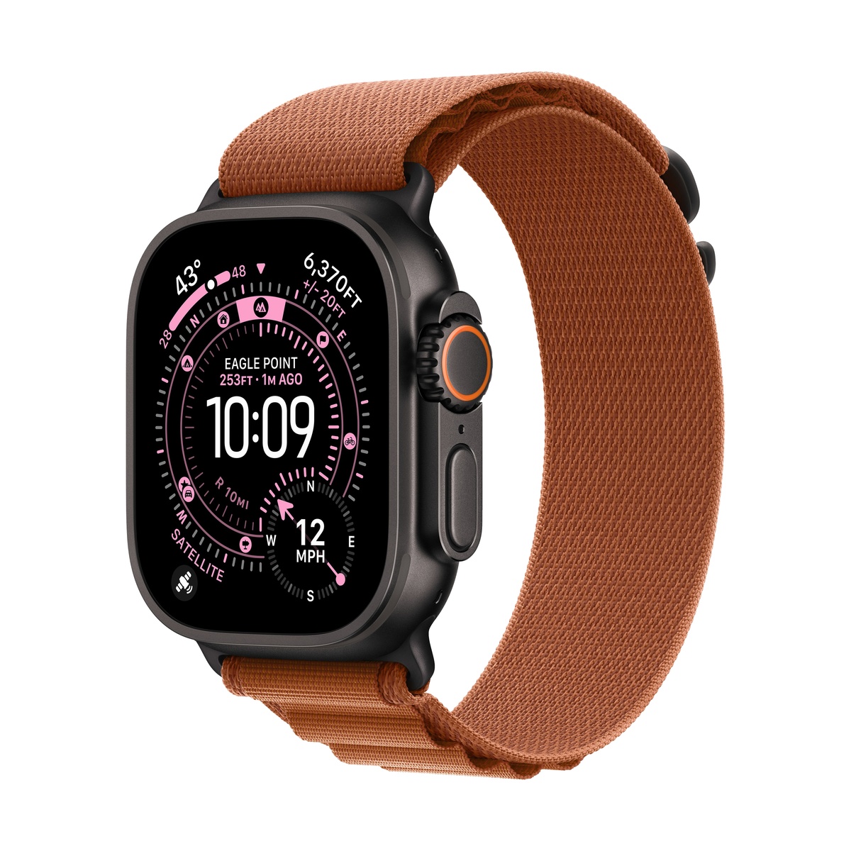 Купить apple watch ultra 3 (2025), 49 мм корпус из титана цвета «black», ремешок alpine loop размера l цвета «terra cotta» с доставкой