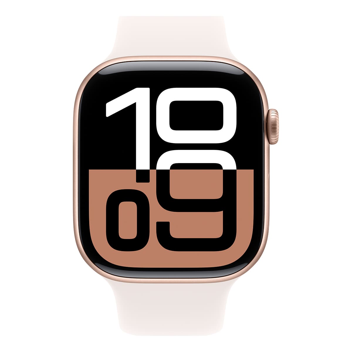 Купить apple watch series 10, 46 мм корпус из алюминия цвета «rose gold», ремешок sport band «light blush» с доставкой