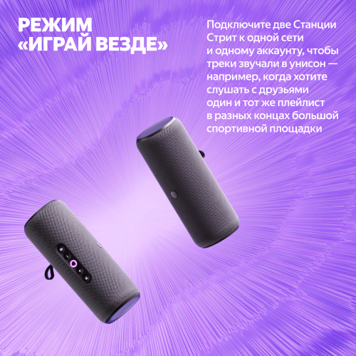Купить умная портативная колонка яндекс станция стрит с алисой, фиолетовый, 30вт в Самаре