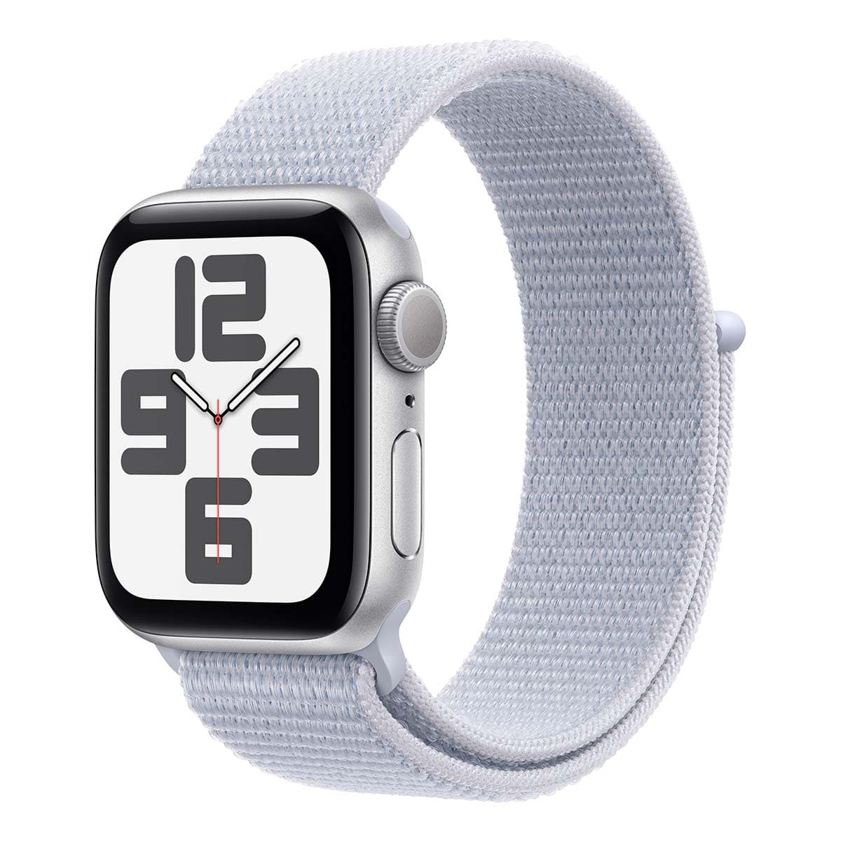 Купить apple watch se (2024), 40 мм корпус из алюминия цвета «silver», ремешок sport loop цвета «blue cloud» с доставкой