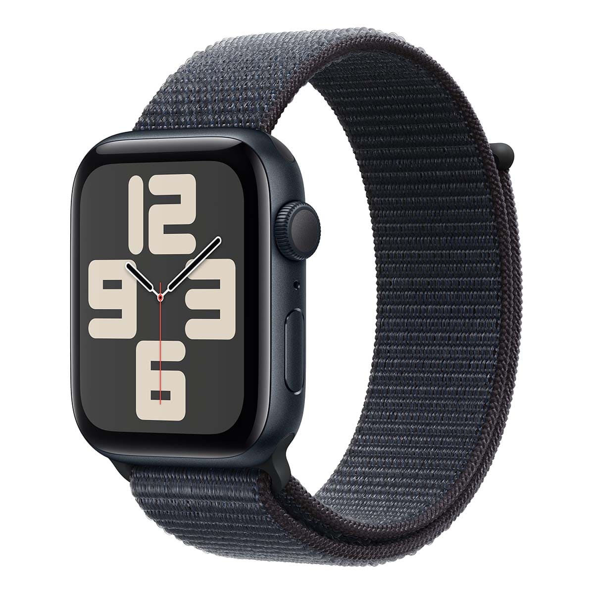 Купить apple watch se (2024), 44 мм корпус из алюминия цвета «midnight», ремешок sport loop цвета «ink» с доставкой