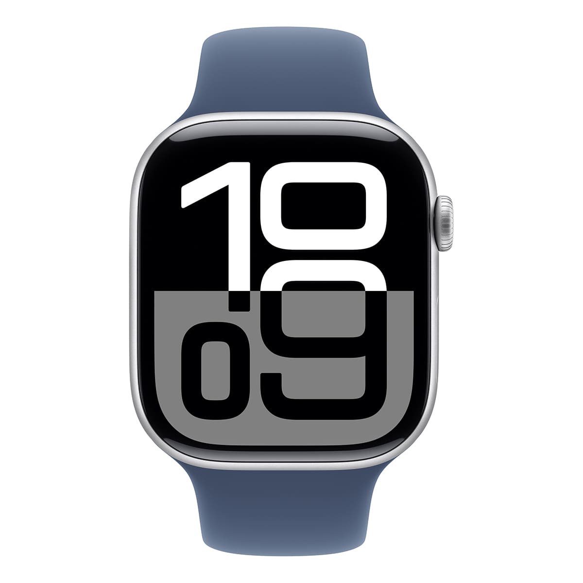 Купить apple watch series 10, 46 мм корпус из алюминия цвета «silver», ремешок sport band «denim» с доставкой