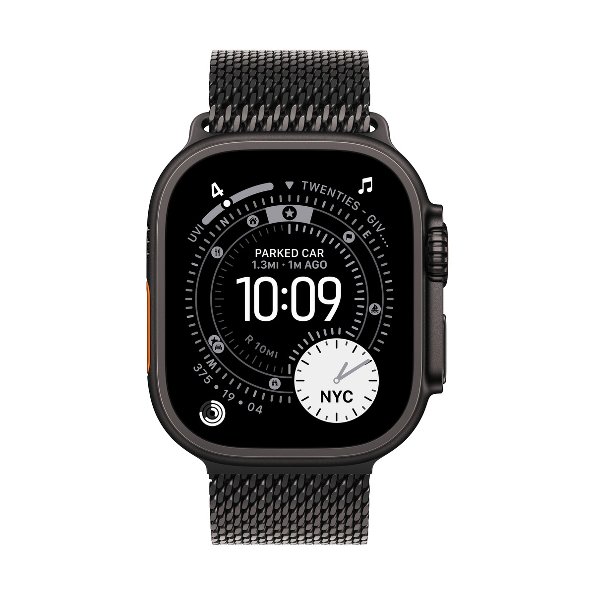 Купить apple watch ultra 3 (2025), 49 мм корпус из титана цвета «black», ремешок titanium milanese loop размера s цвета «black» с доставкой