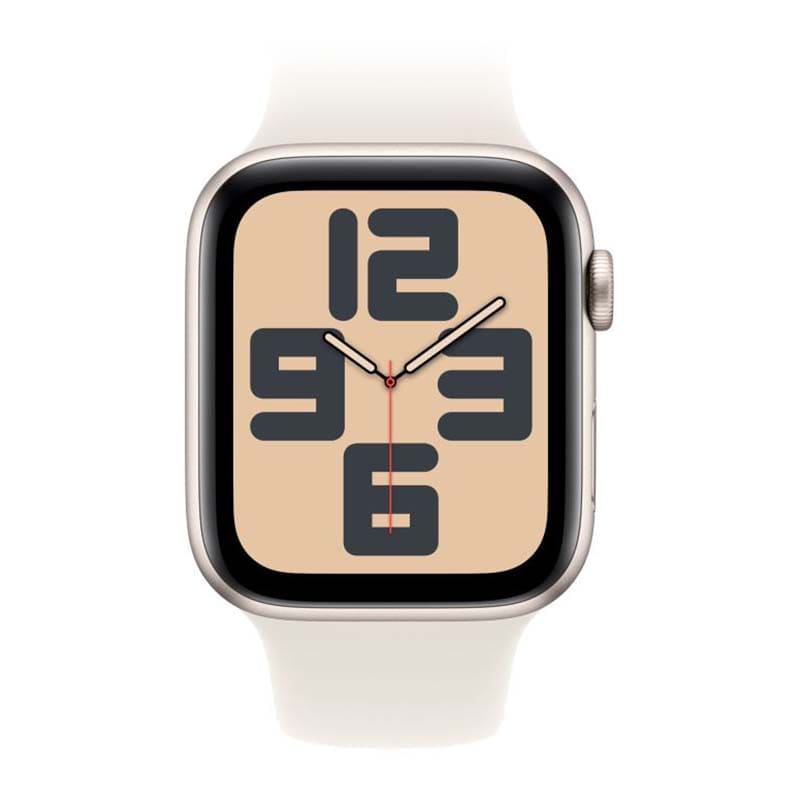 Купить apple watch se (2024), 44 мм корпус из алюминия цвета «starlight», ремешок sport band размера m/l цвета «starlight» с доставкой