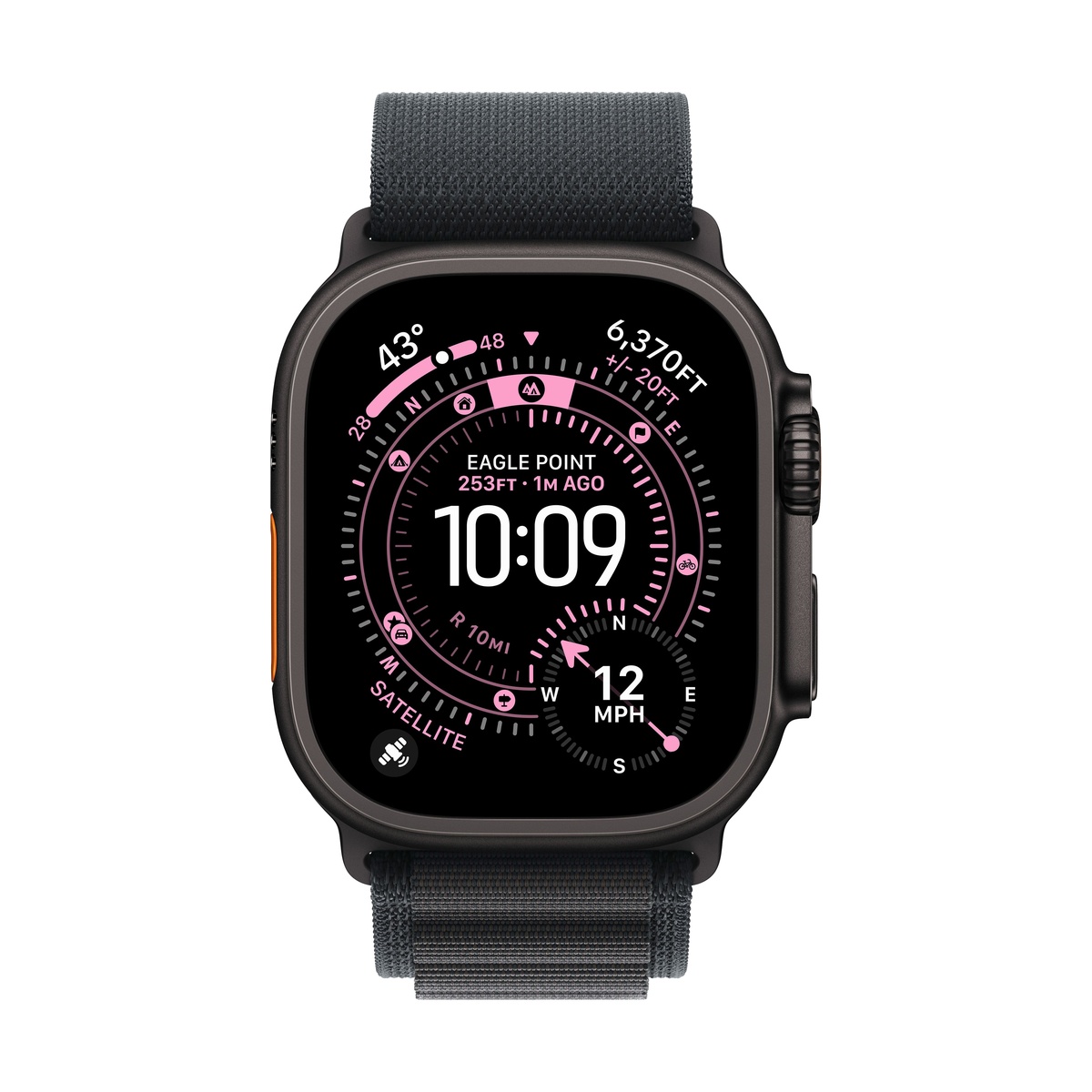 Купить apple watch ultra 3 (2025), 49 мм корпус из титана цвета «black», ремешок alpine loop размера l цвета «black» с доставкой